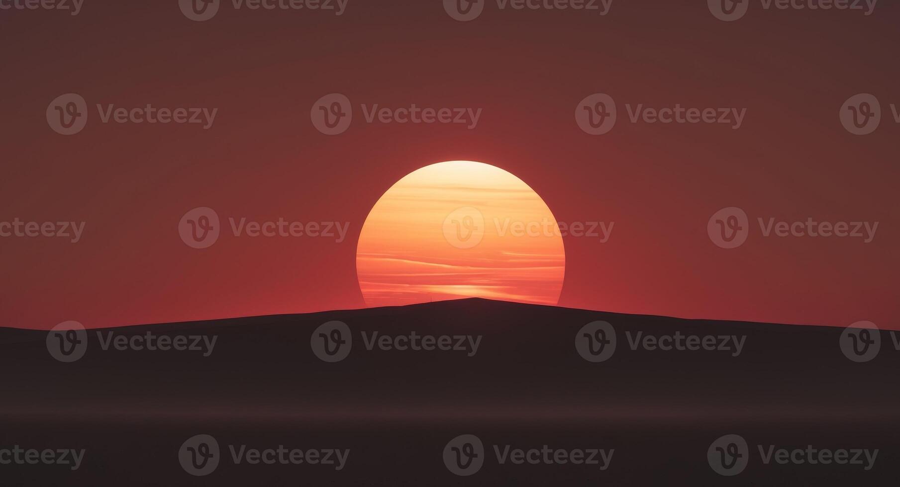 Alien Planet's fiery sunset with two eclipses. photo