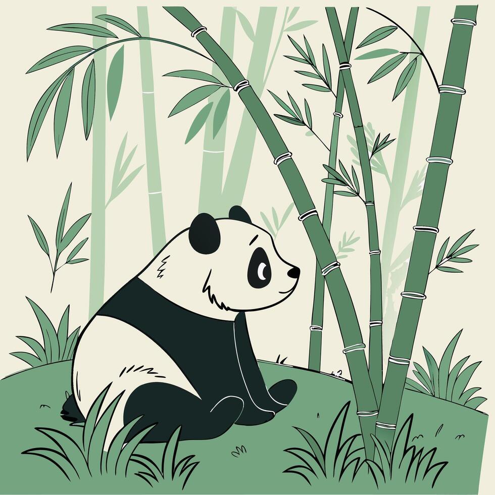 The illustration of panda animal vector