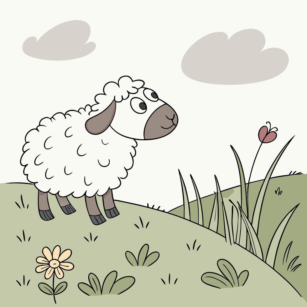 The illustration of sheep animal vector