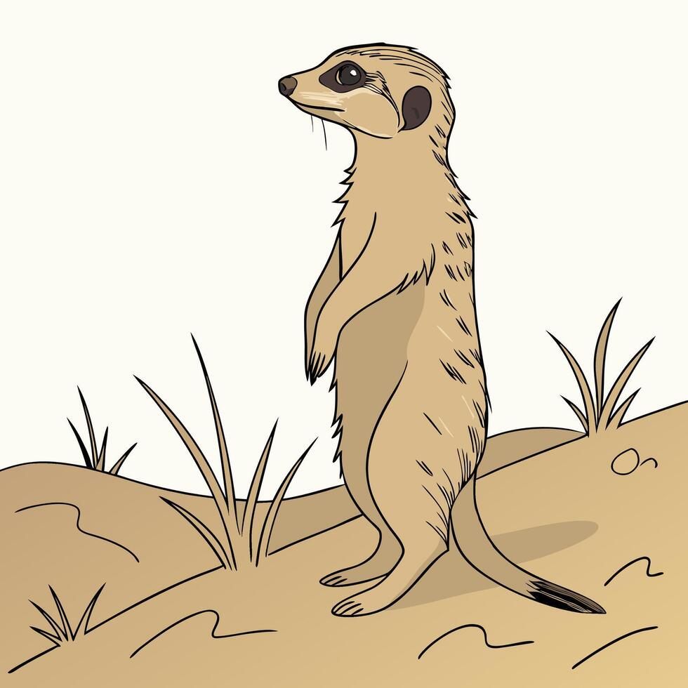 The illustration of meerkat animal vector