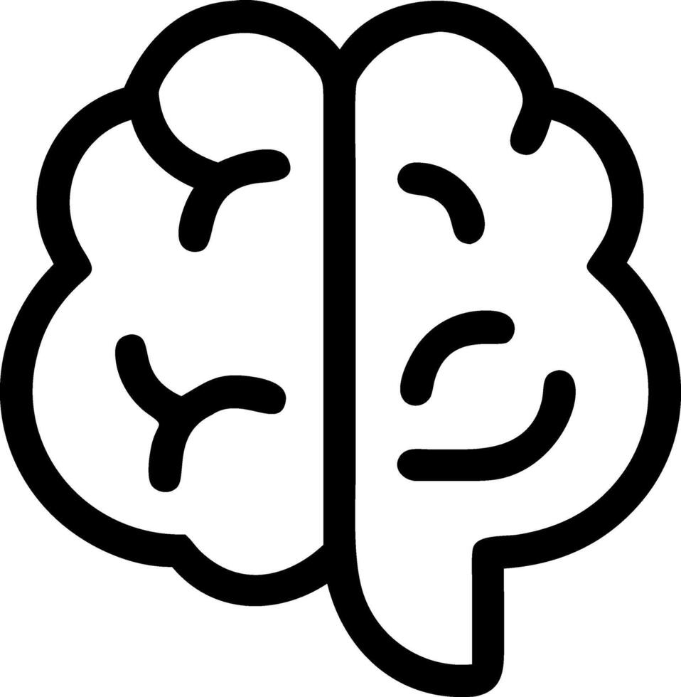 Brain Icon Design Representing Intelligence, Thinking, and Cognitive Processes vector