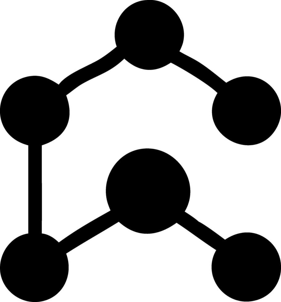 Molecule Structure Icon Design with Atomic Bonds for Science and Chemistry Applications vector