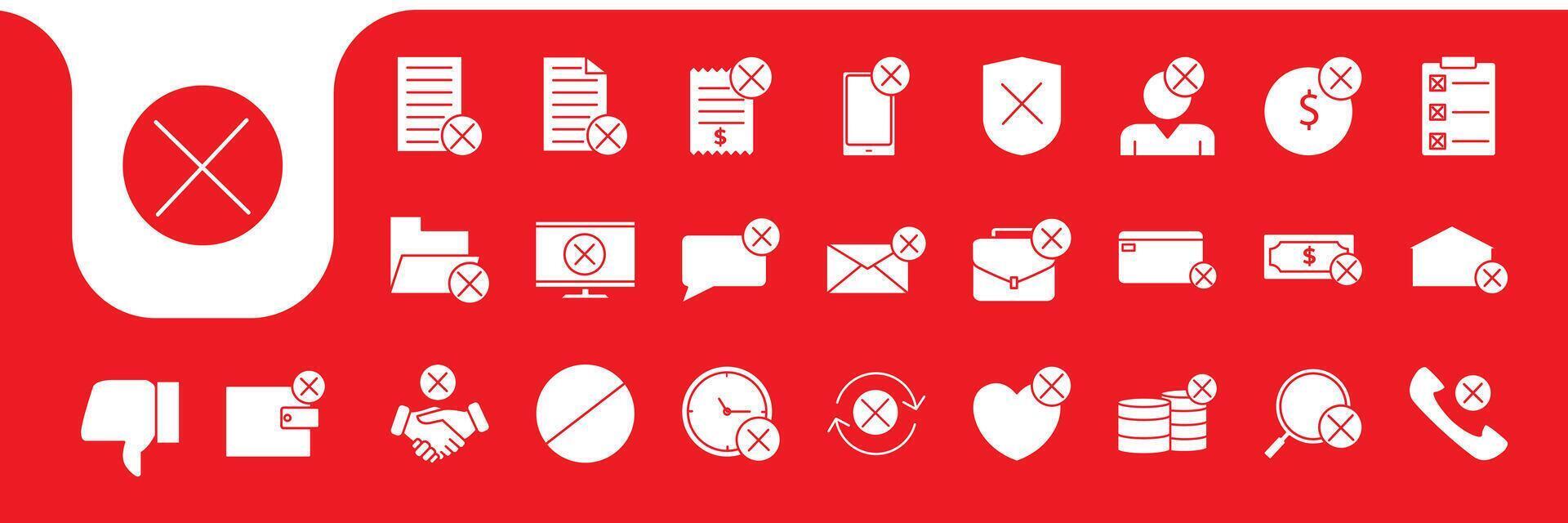 rejected flat modern icon designs vector
