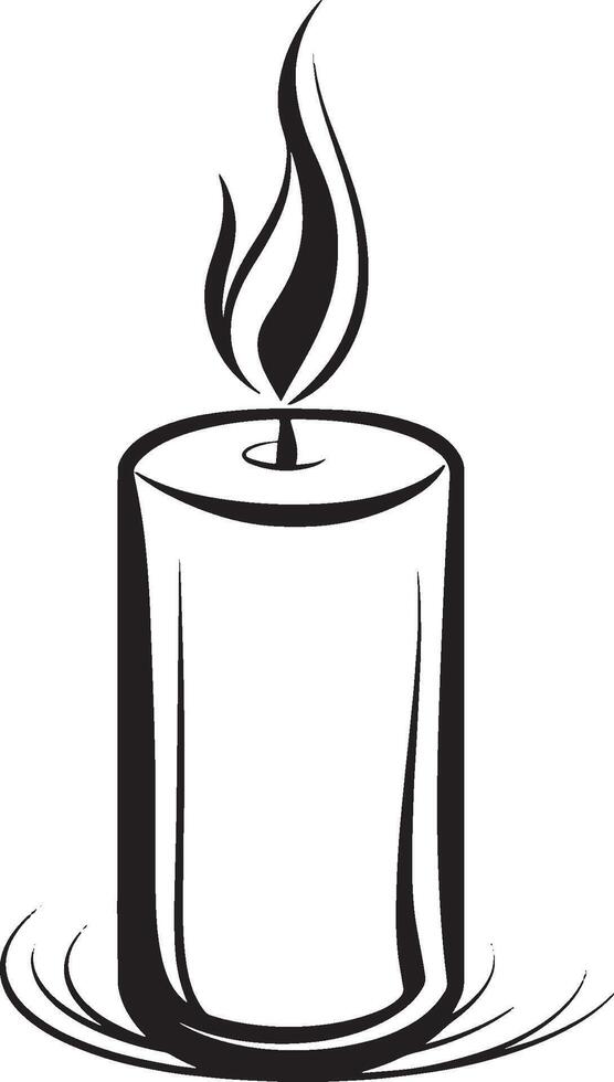 Candle symbolizing light of Christ outline black illustration vector