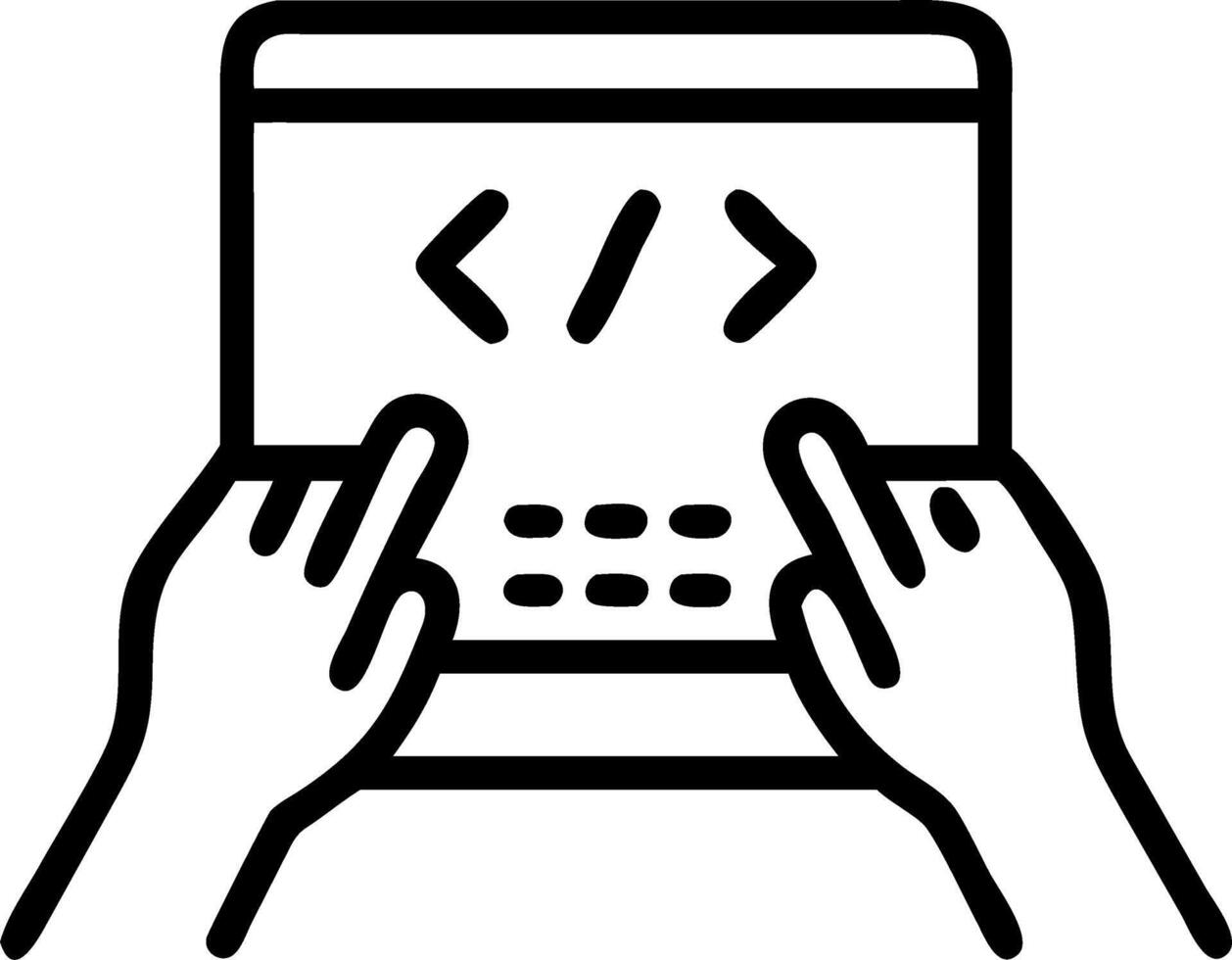 closeup coding on screen woman hands coding html programming screen laptop development web developer concept as A programmer codes HTML on a laptop screen illustrating focus on web Clean vector