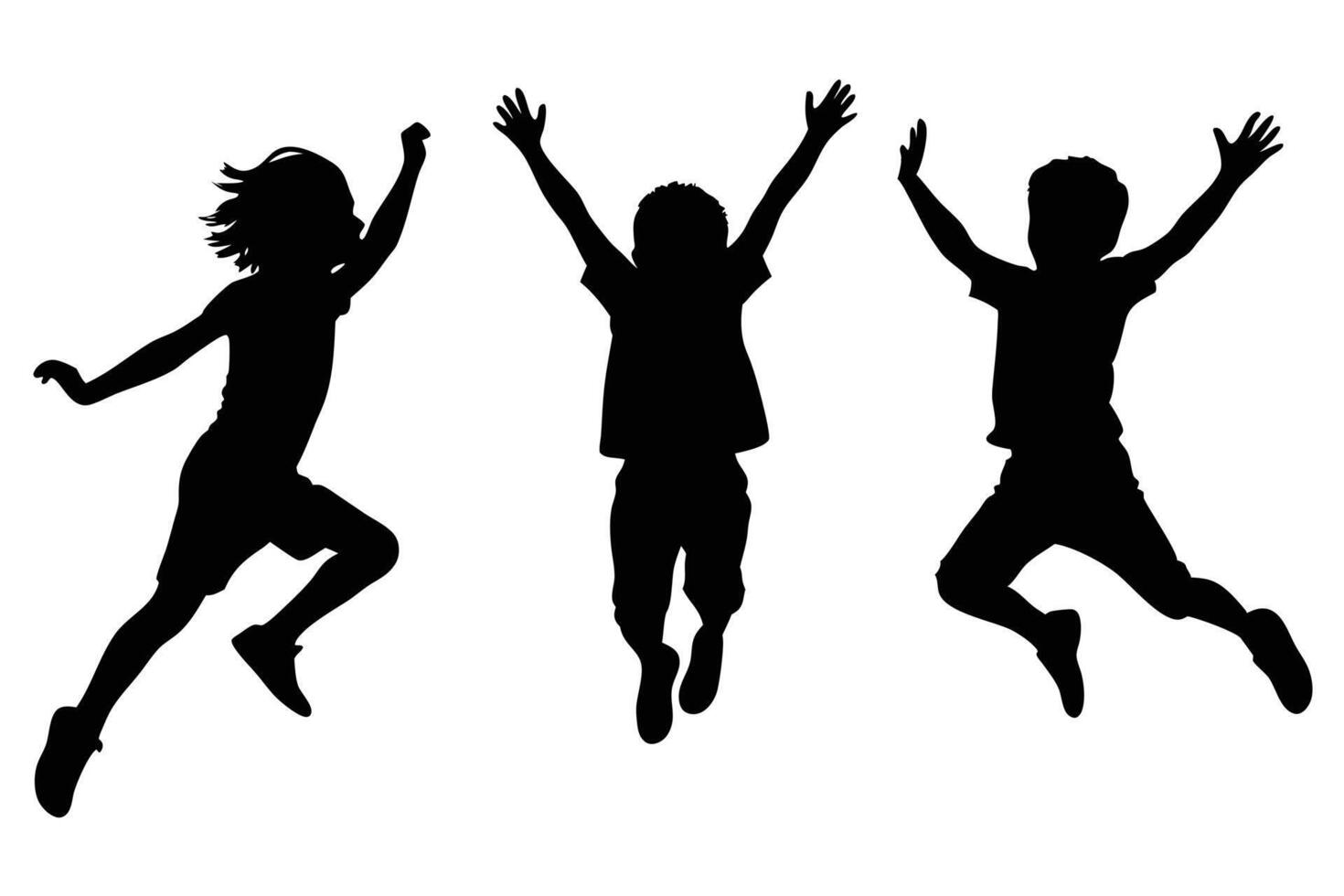 Jumping Children Silhouette for Energetic and Creative Creations vector