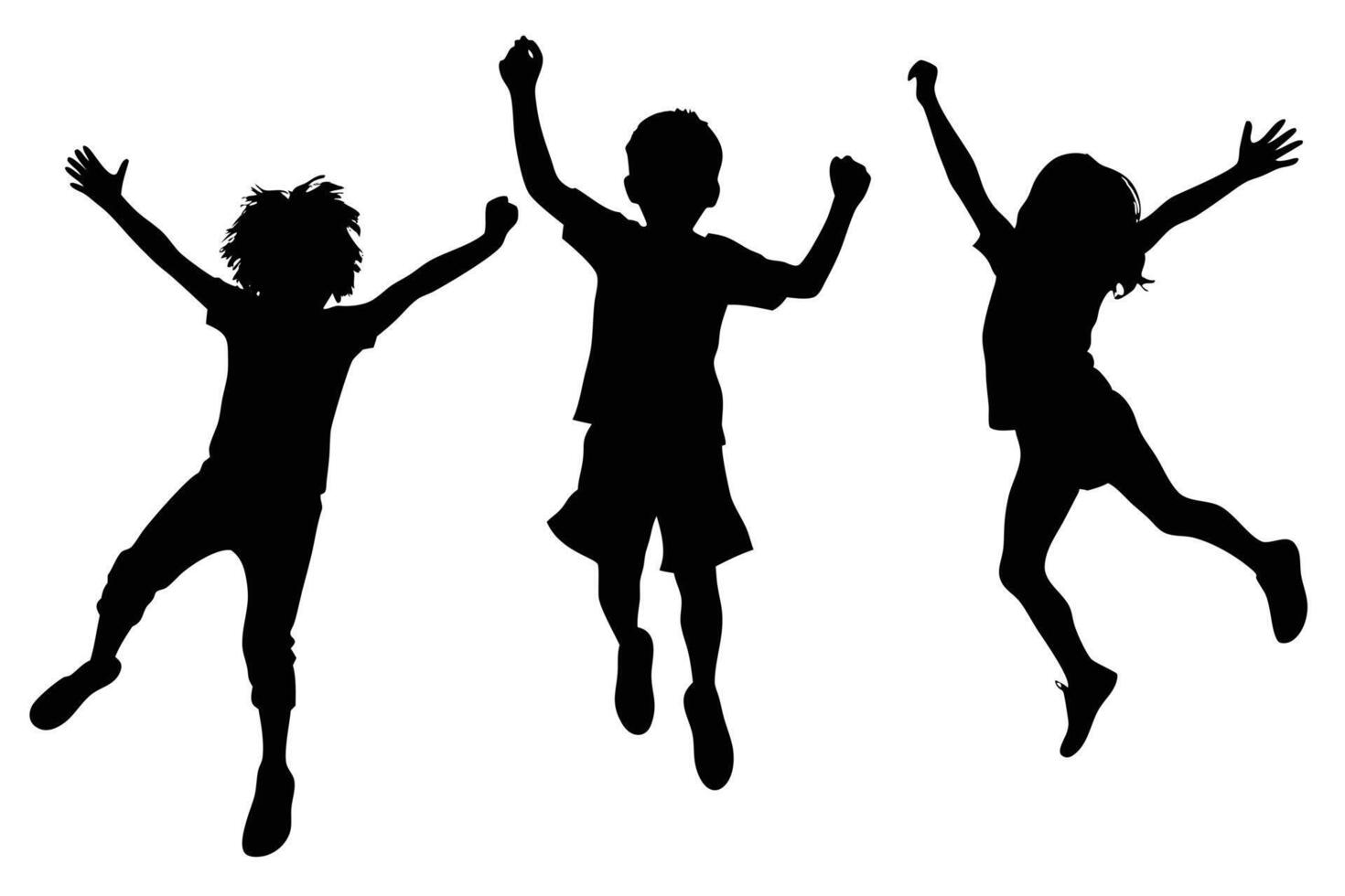 Jumping Children Silhouette for Whimsical and Playful Graphics vector