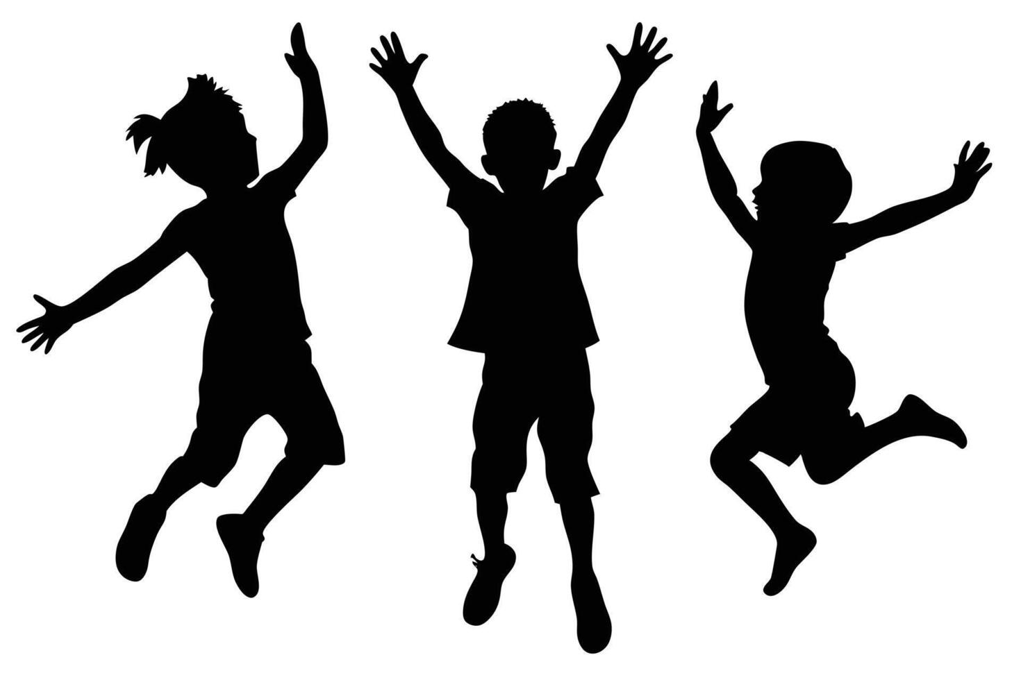 Jumping Children Silhouette for School and Learning Themes vector