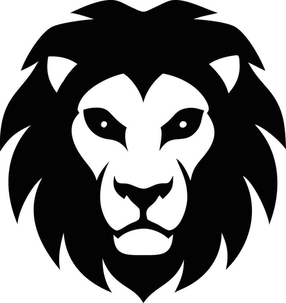 Roaring Lion Head Silhouette for Digital Prints vector