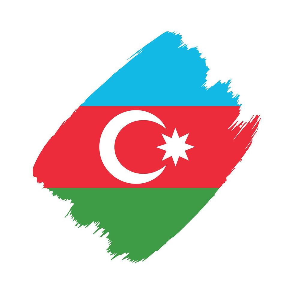 Azerbaijan flag in a flat grunge design background vector