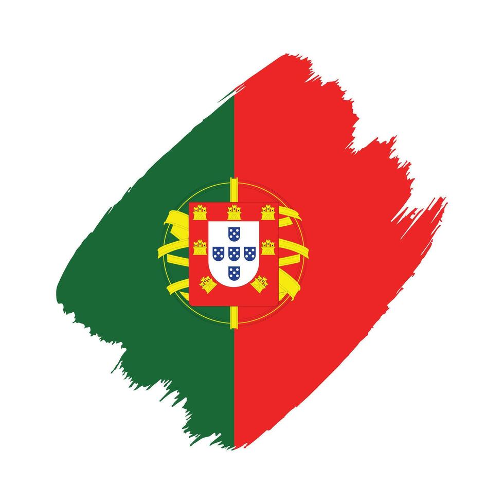 Portugal flag in a flat grunge design background vector