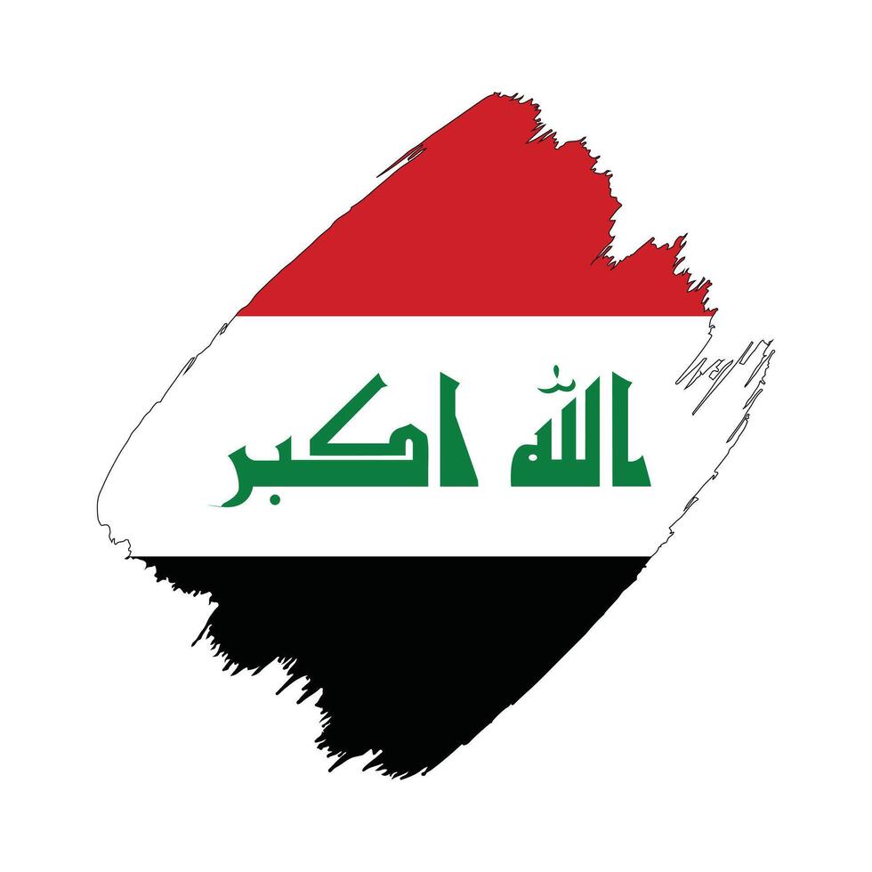 Iraq flag in a flat grunge design background vector