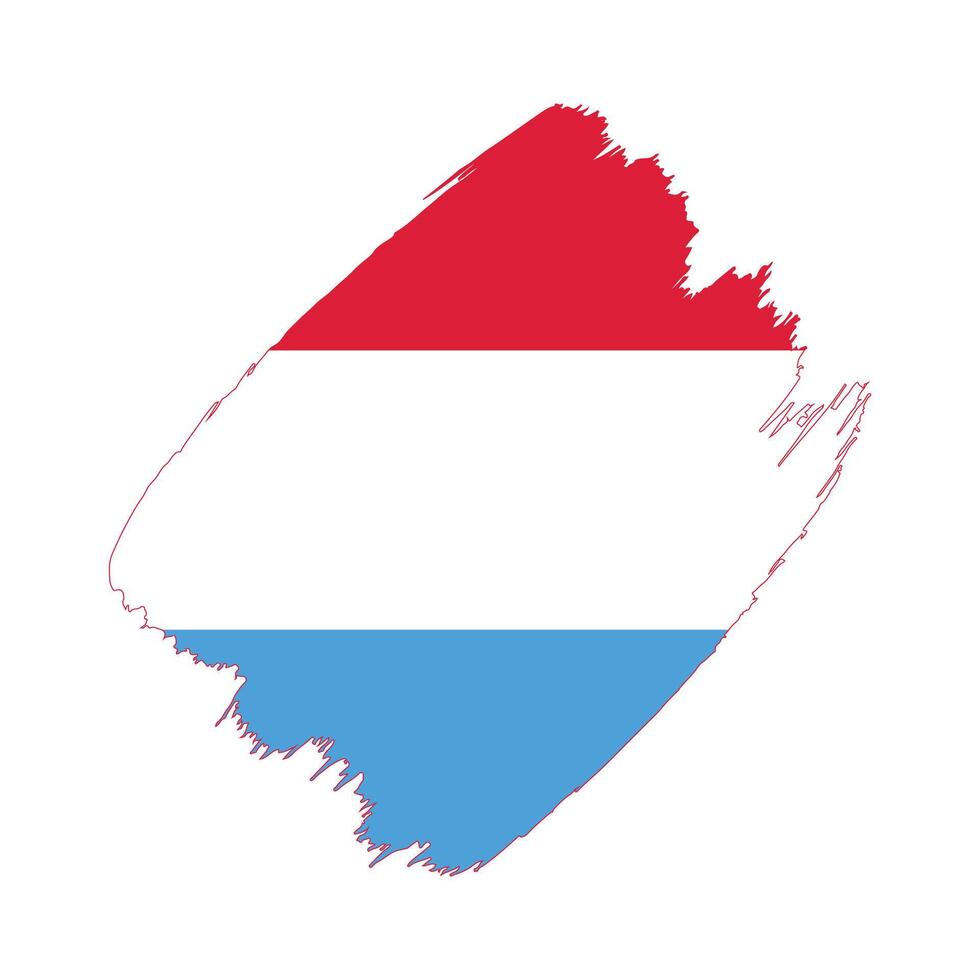 Luxembourg flag in a flat grunge design background vector
