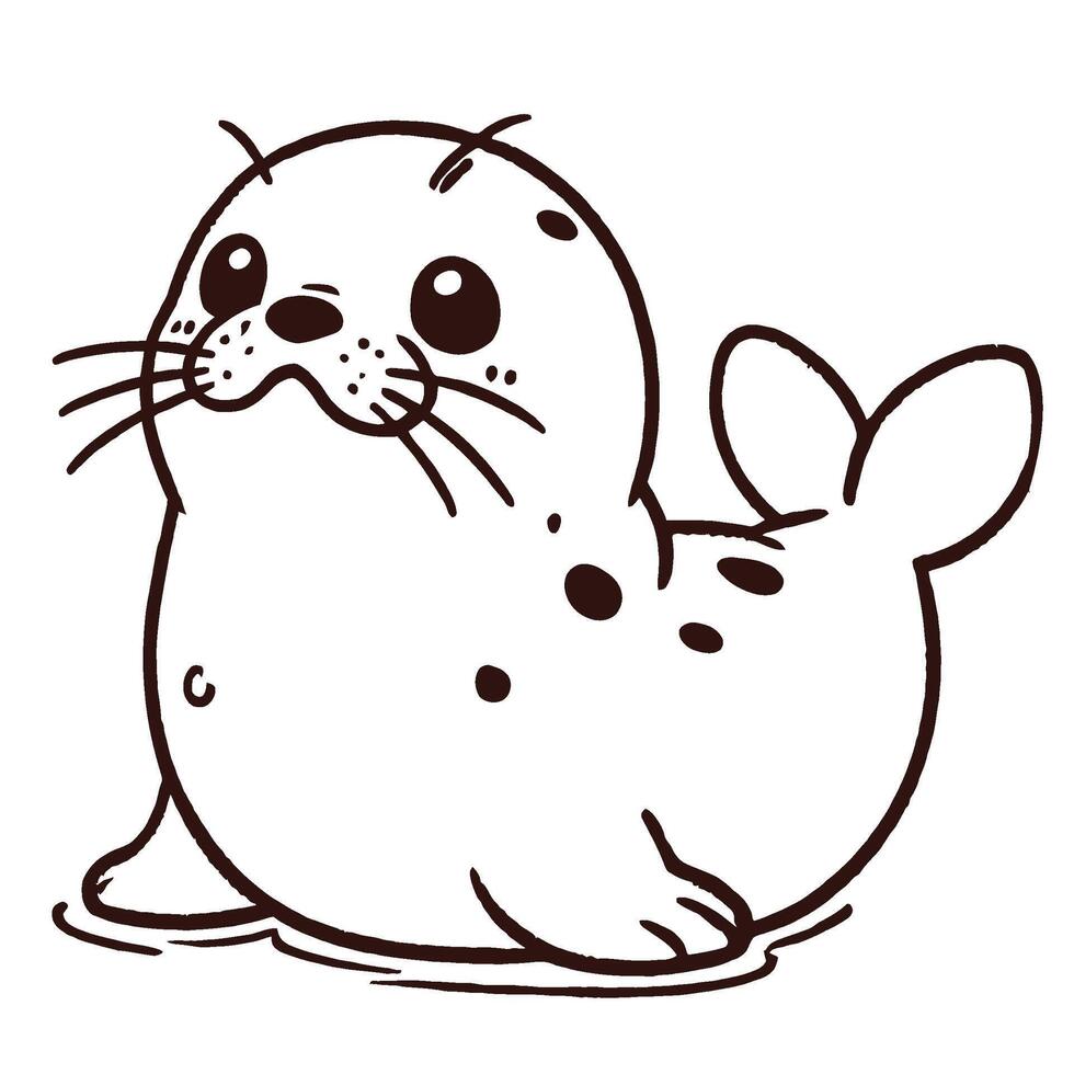 Ocean Animal Cute leopard seal vector