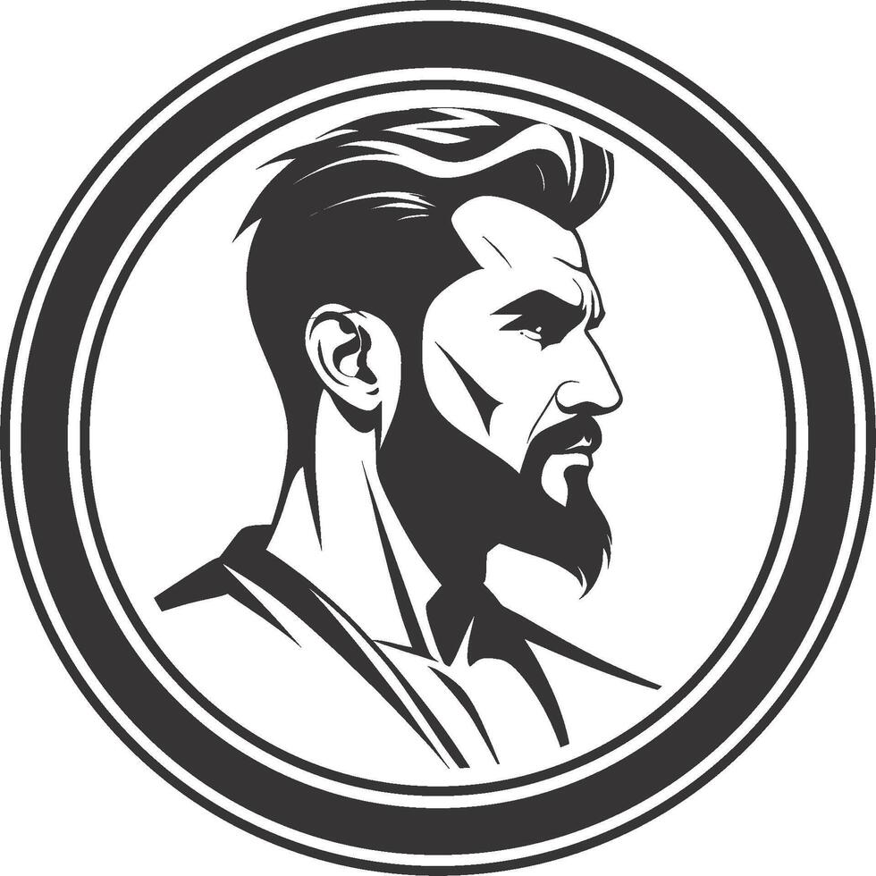 Bold Rugged Haircut Art vector