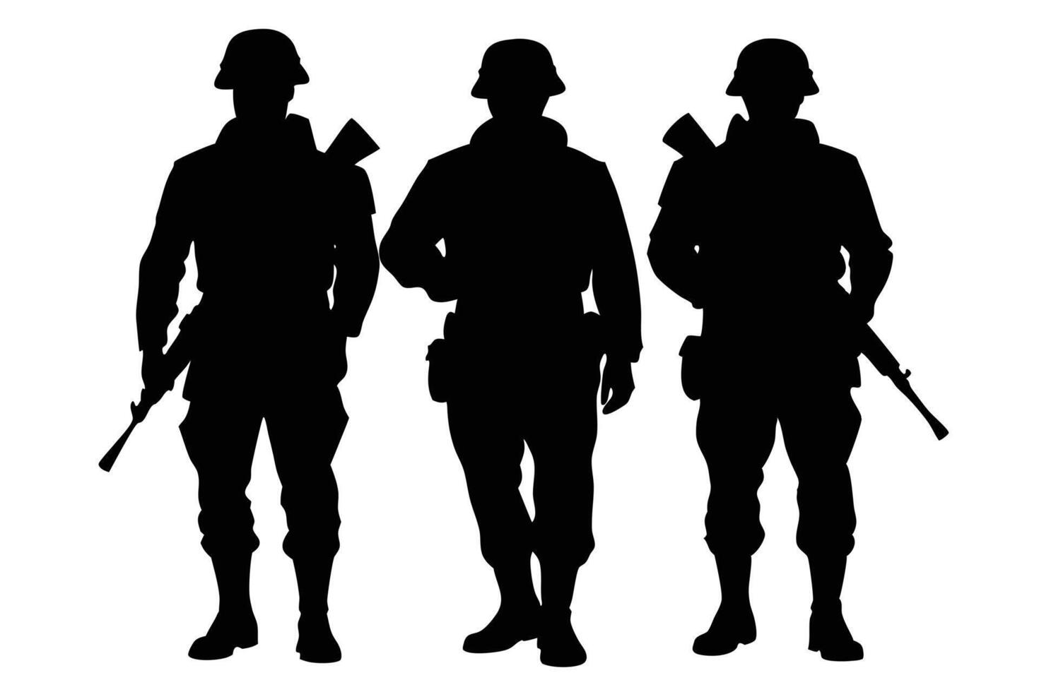 Incredible Silhouette of Soldiers with Dramatic Effects vector