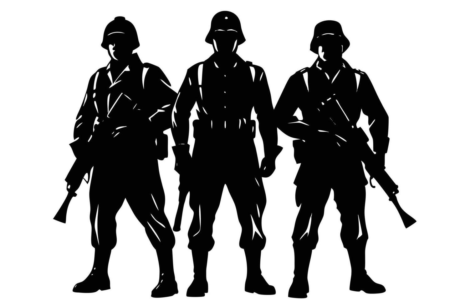Unforgettable Silhouette of Soldiers for Social Media vector