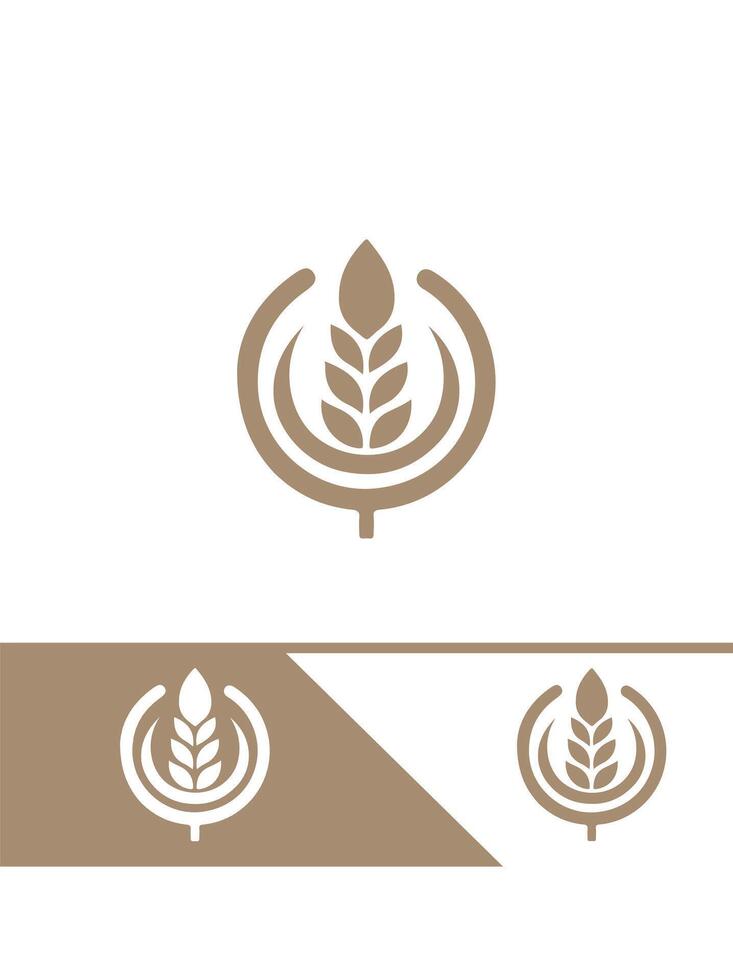 Golden Sprout Wheat Logo Design vector
