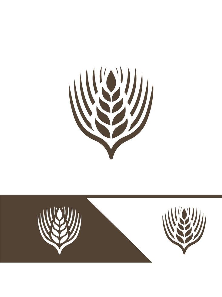 Wheat Loom Logo Design vector