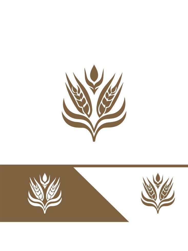 The Grain scape Wheat Logo Design vector
