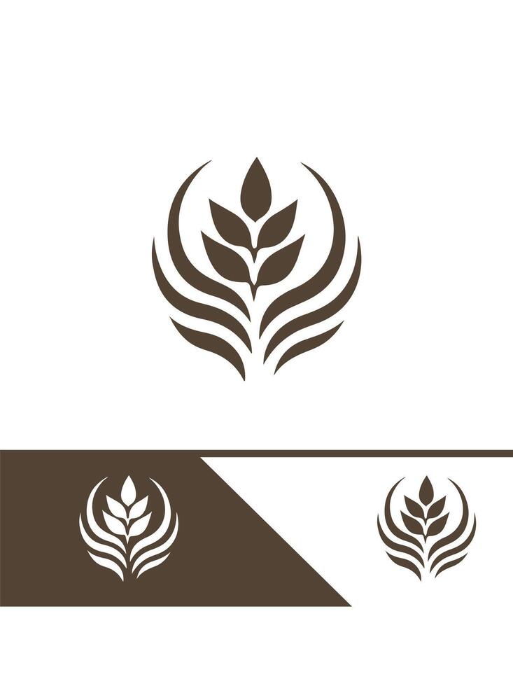 Wheat Stream Logo Design vector