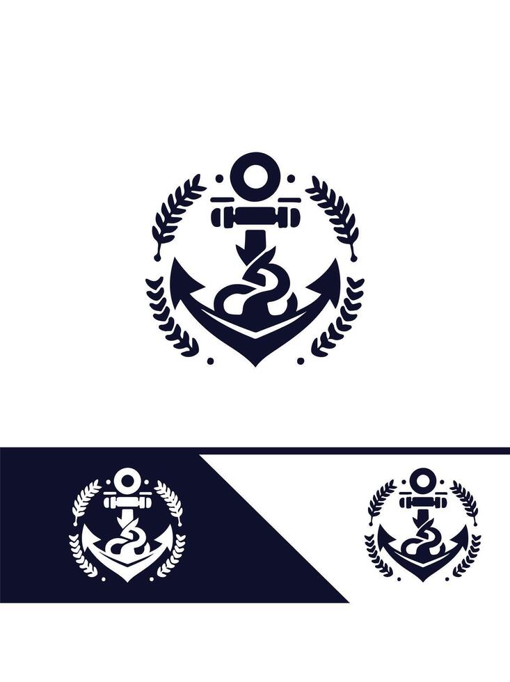 Blue Anchor Design vector