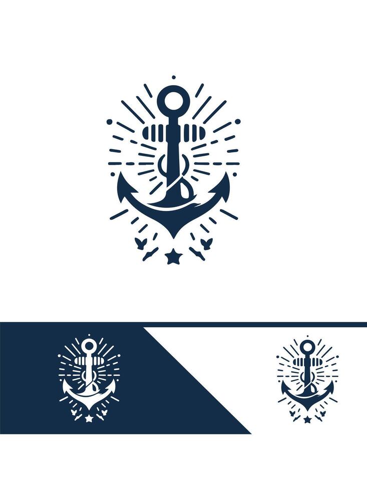 Bold Anchor Logo Design vector