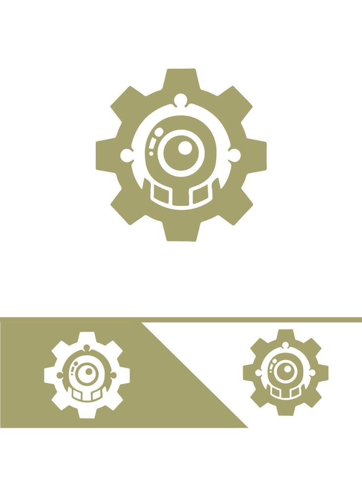 Machina Tors Gear Robot Logo Design vector