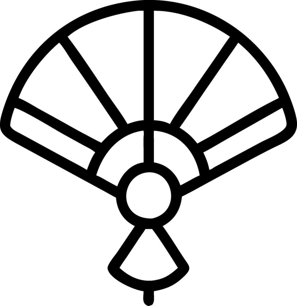 a black and white illustration of a fan vector