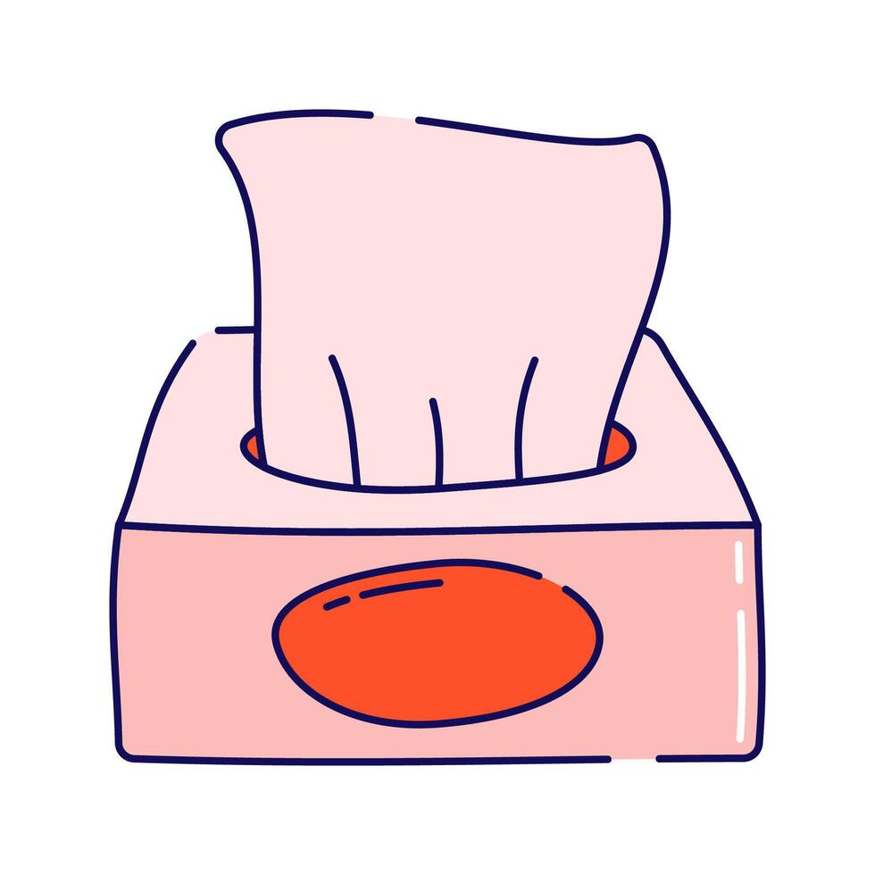 Tissue Box. A box containing facial tissues for hygiene. vector