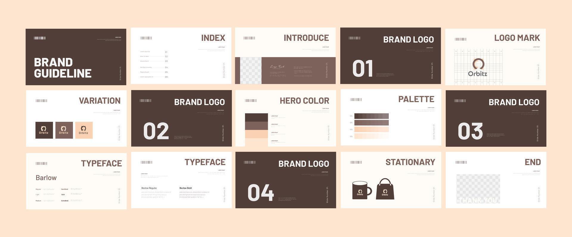 Brand Guidelines Template. Corporate Identity Design. Branding Strategy Guide. Logo Manual Layout. vector