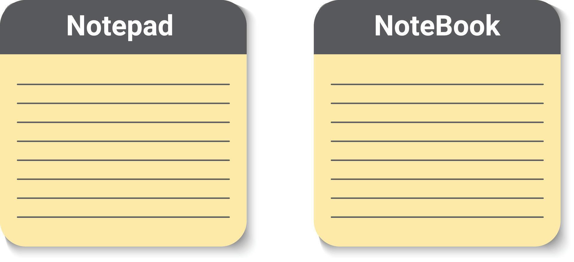 Blank notepad line icon set. Single high quality outline symbol for web design or mobile app. vector