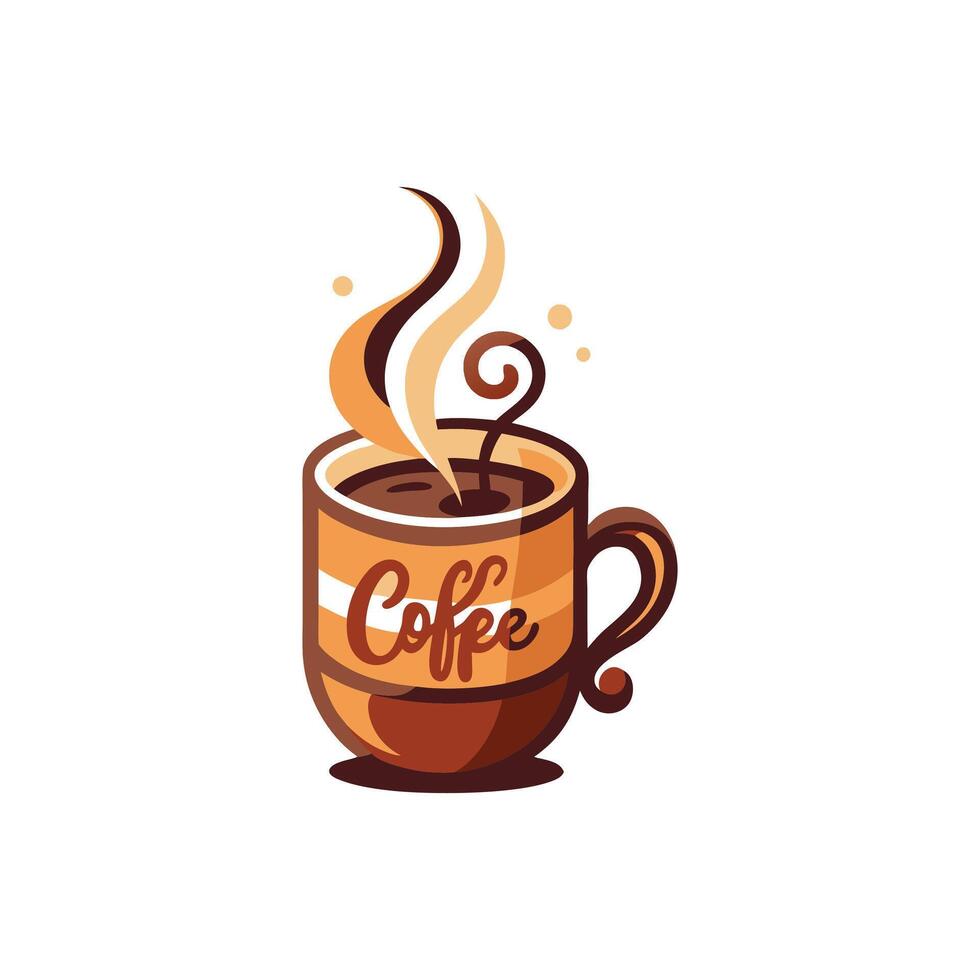 Brewed Perfection A Modern Coffee Mug Illustration Design vector