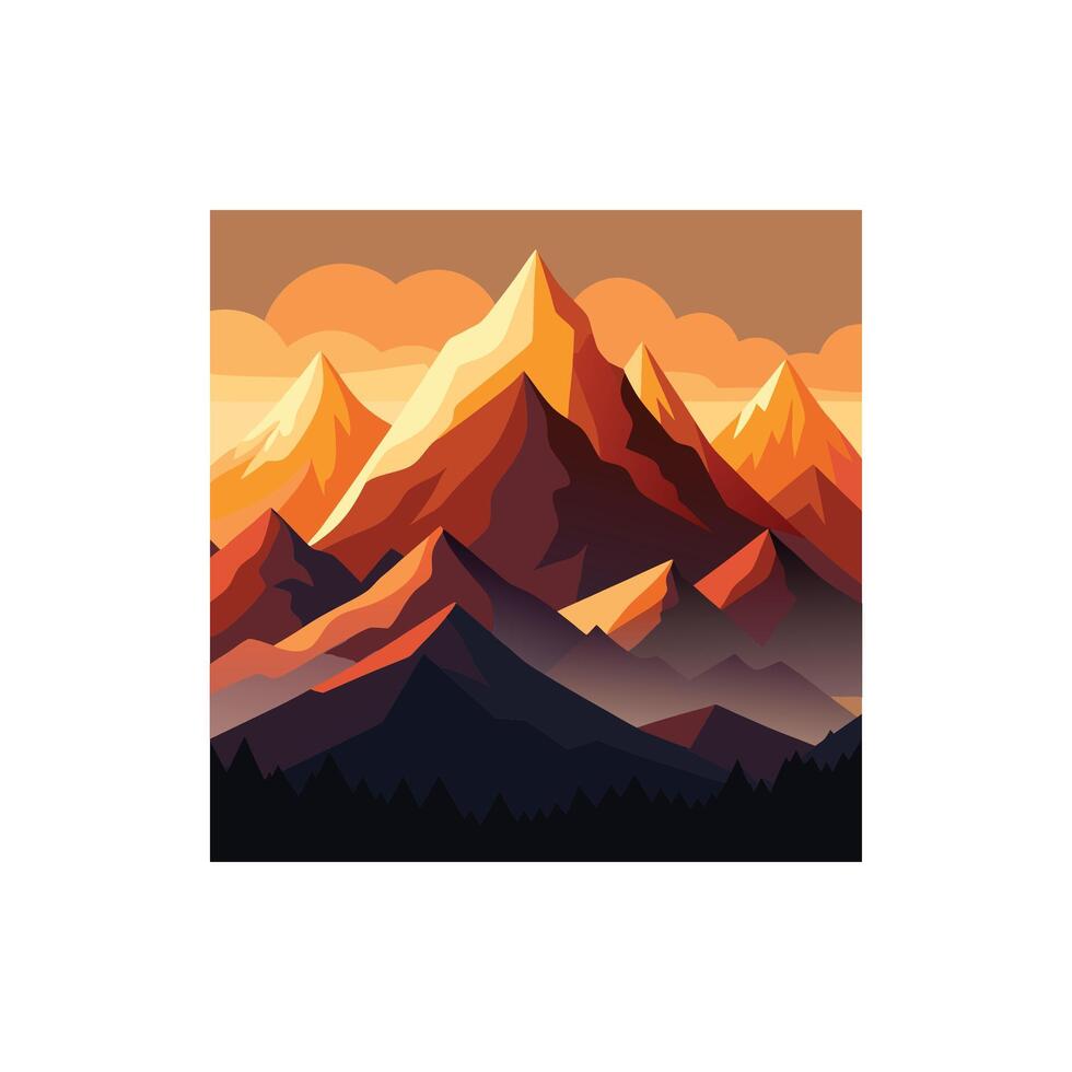 The Endless Horizon A Bold Mountain Design vector