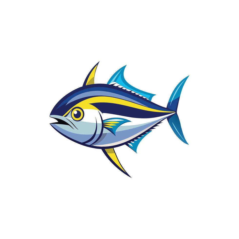 Ocean Speed The Graceful Tuna in Illustration Design vector