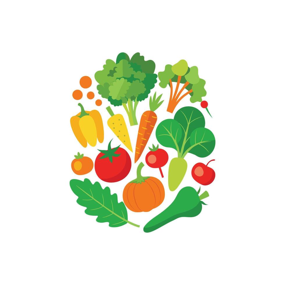 Garden Fresh Vibrant Vegetables Illustration Design vector