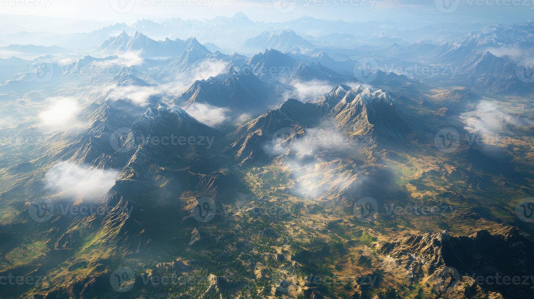 Mountain landscape with clouds and valleys during daytime photo