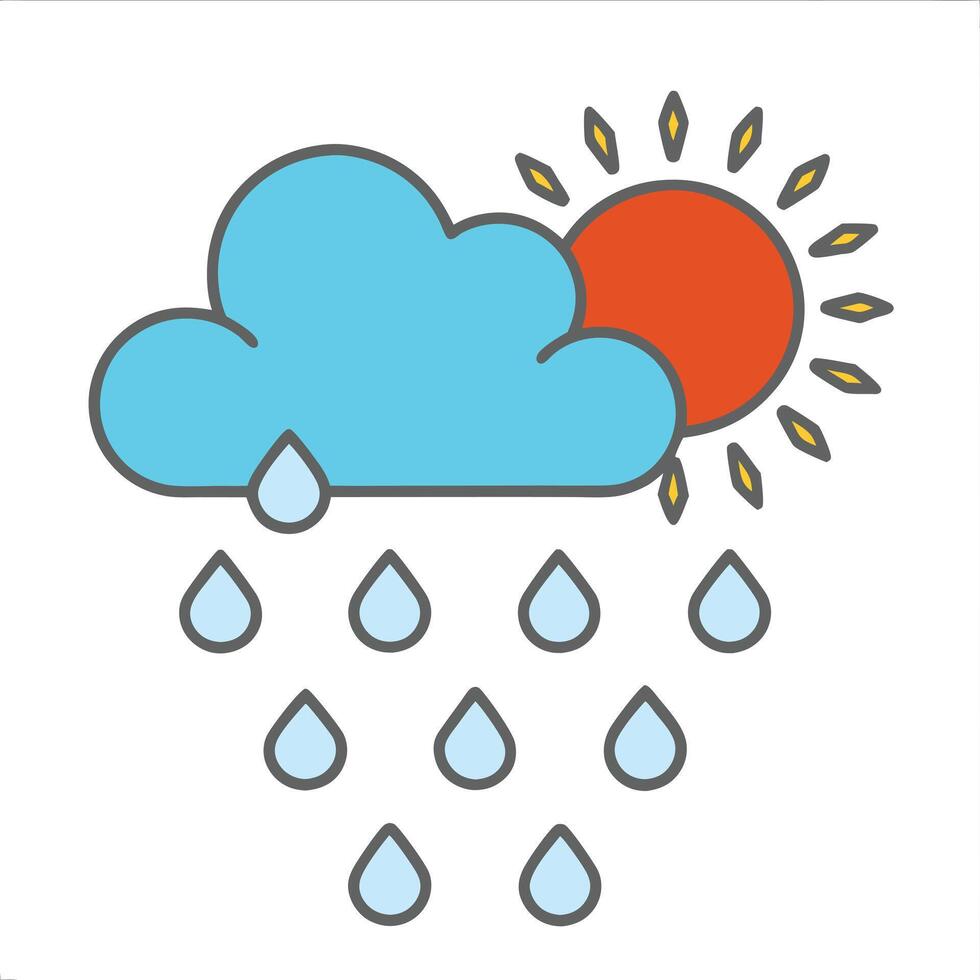 Weather icon partly cloudy bright sun. Partly Cloudy Weather Icon. vector