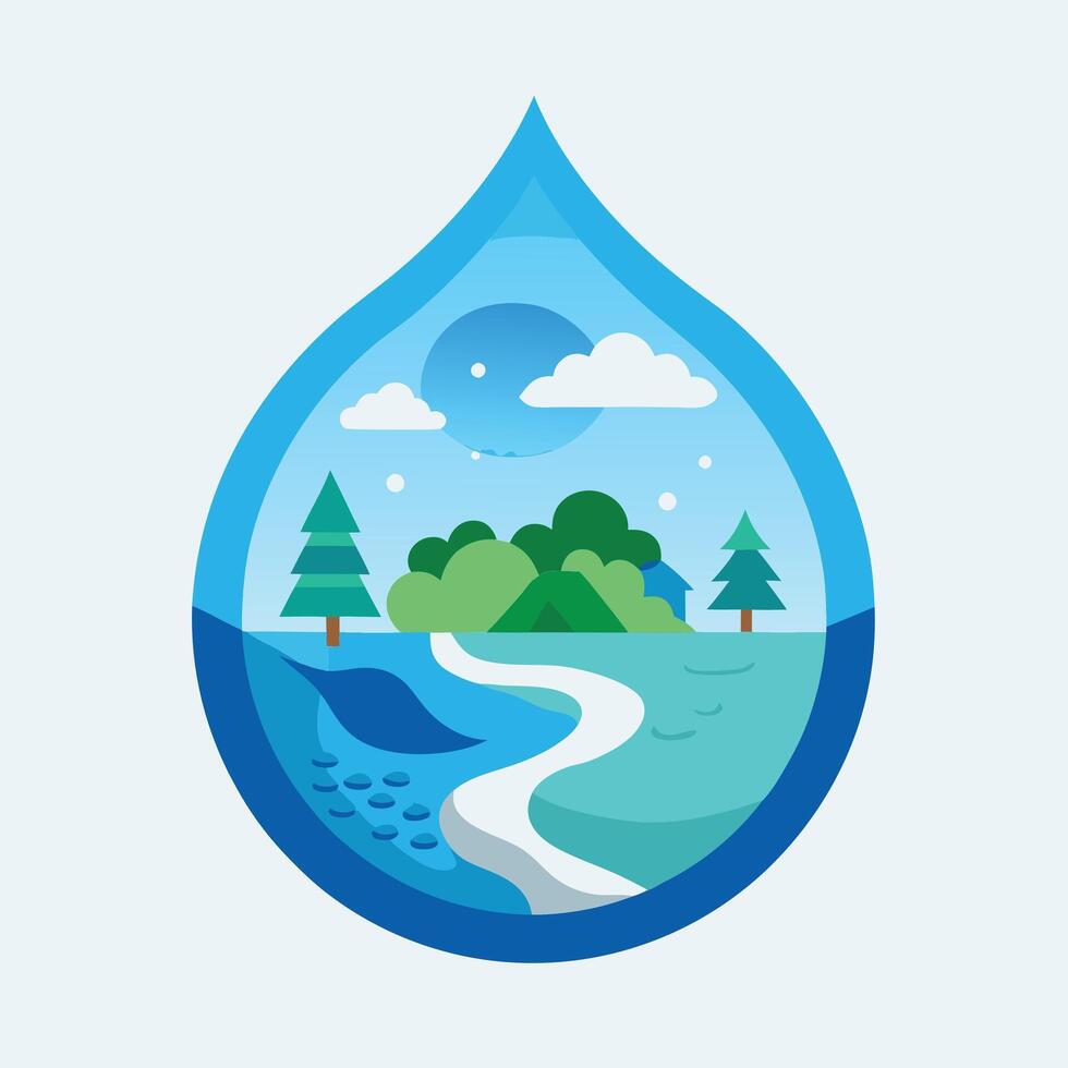 Water shape nature. international Water day. World water day. Save water. vector