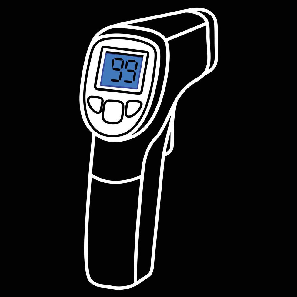 Digital contact infrared thermometer. Medical thermometer measuring body temperature. vector