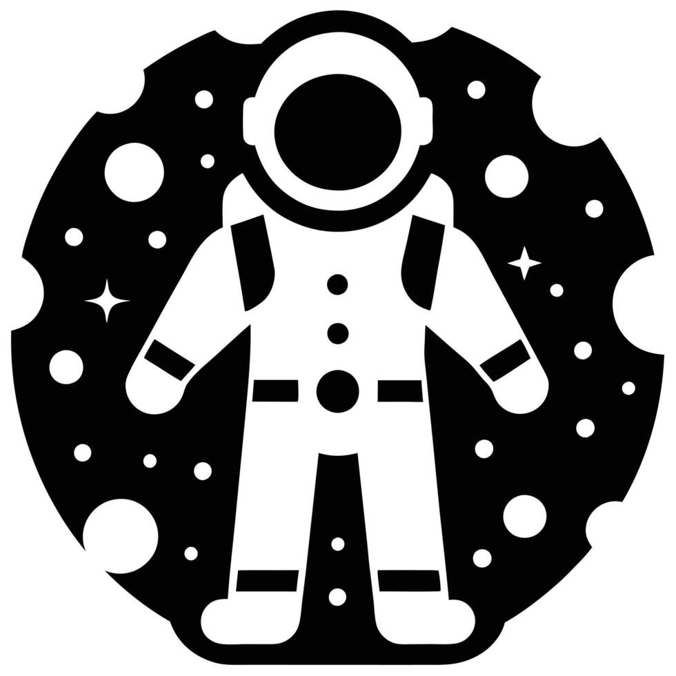 Astronaut icon design black and white illustration. Astronaut helmet black line illustration isolated on white. vector