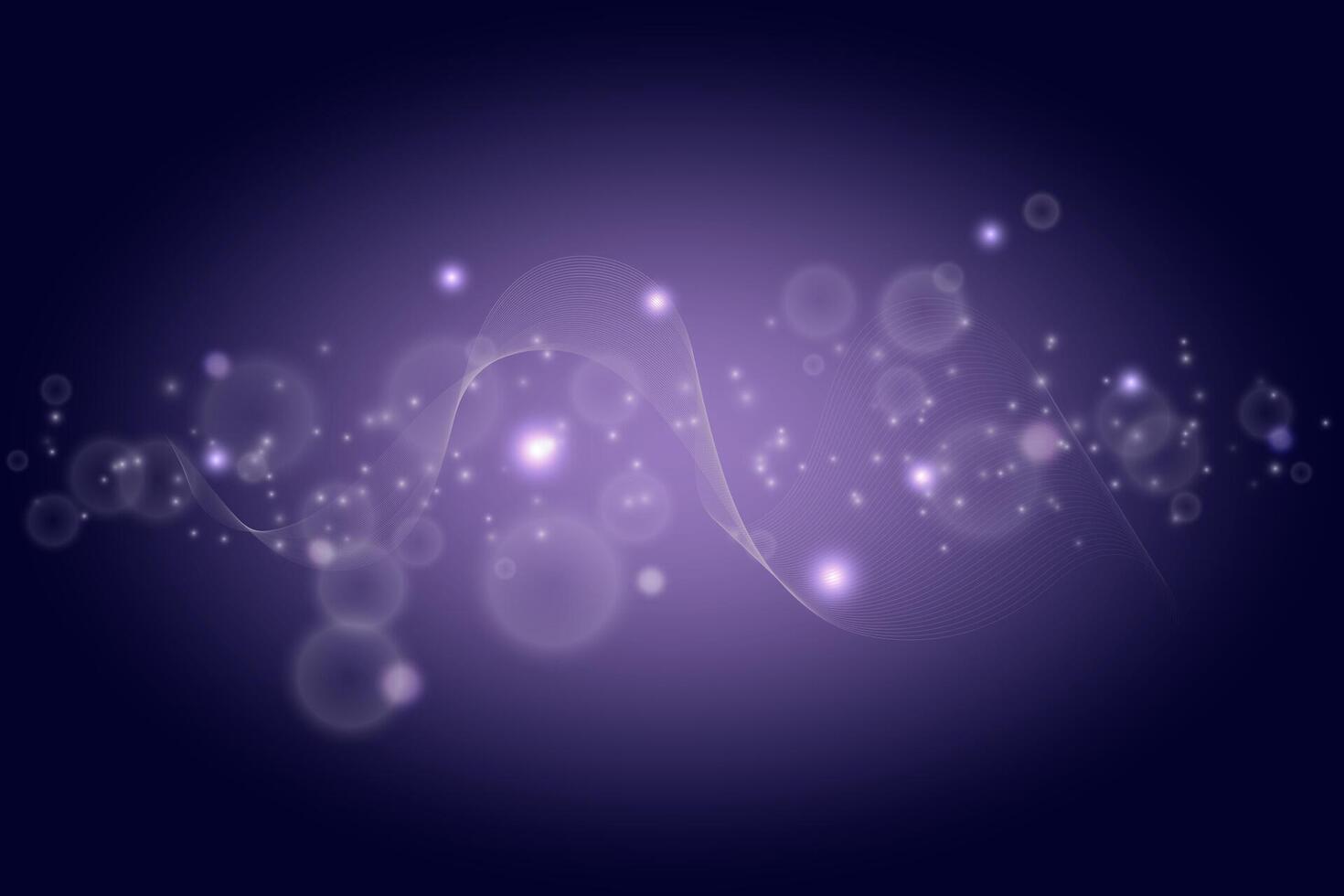 Abstract wave in space on purple background vector