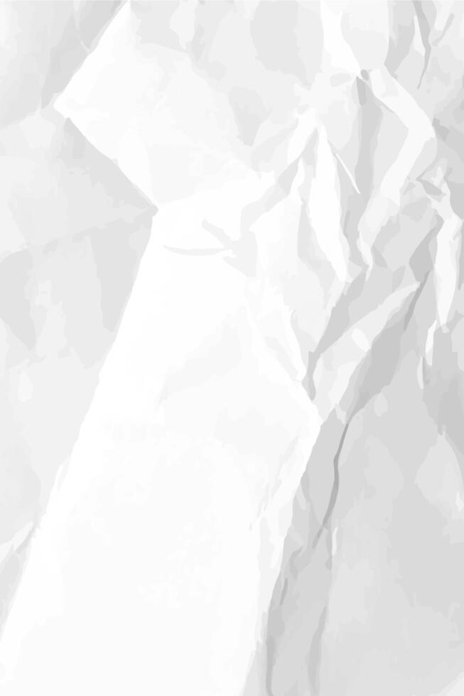 White clean crumpled paper background. Vertical crumpled paper template for posters and banners. illustration vector
