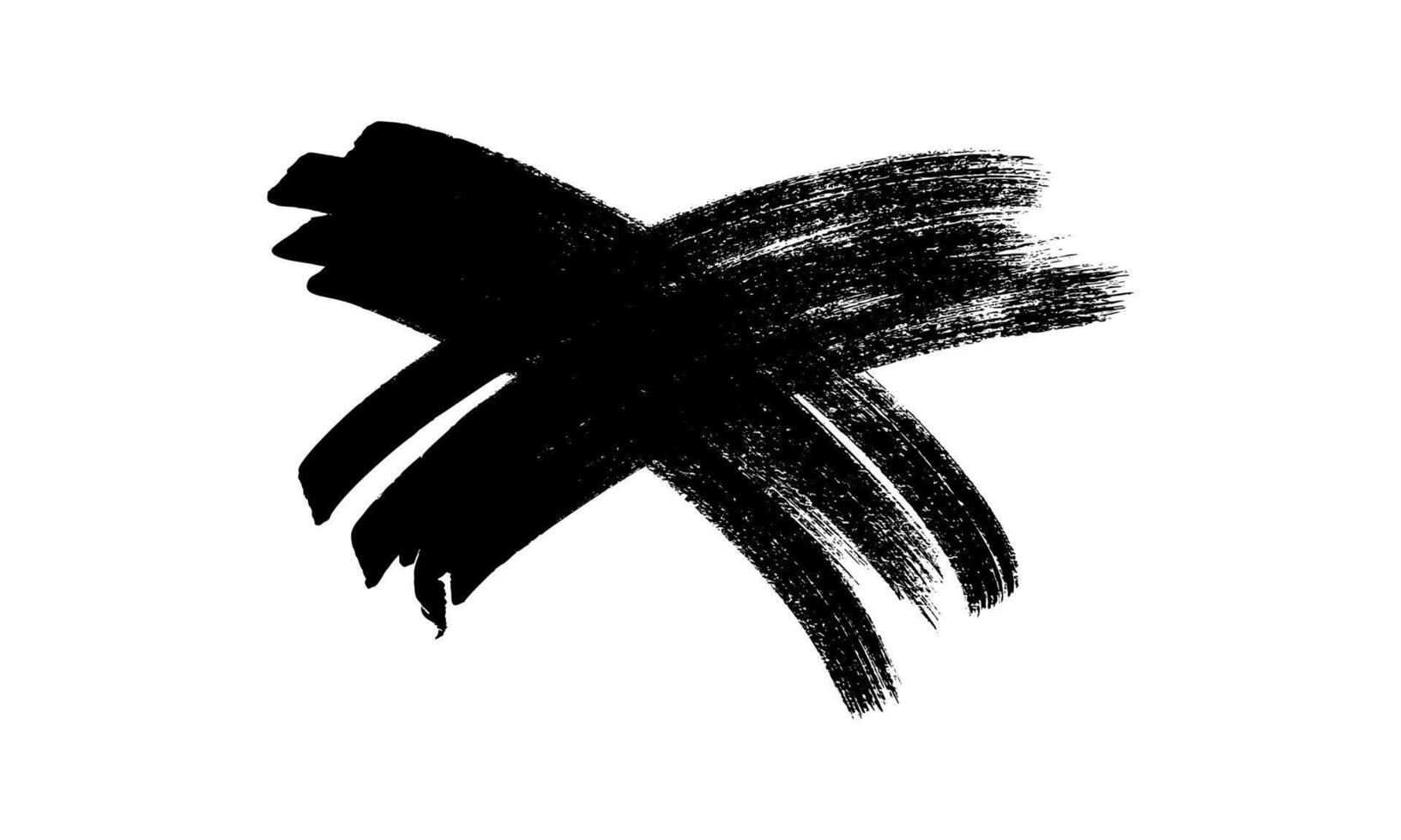 Hand drawn brush cross symbol. Black cross symbol on background. illustration vector