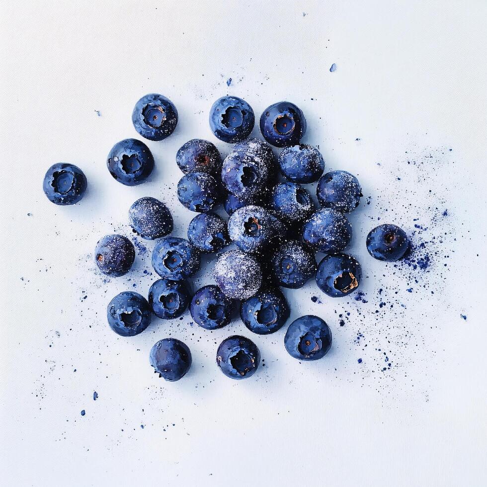 Blueberries on white background photo