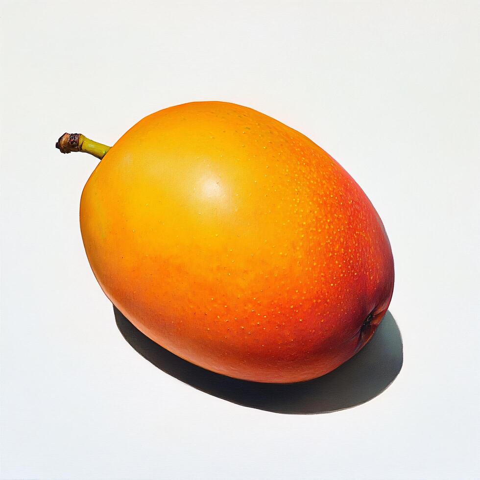 A mango on a white surface photo
