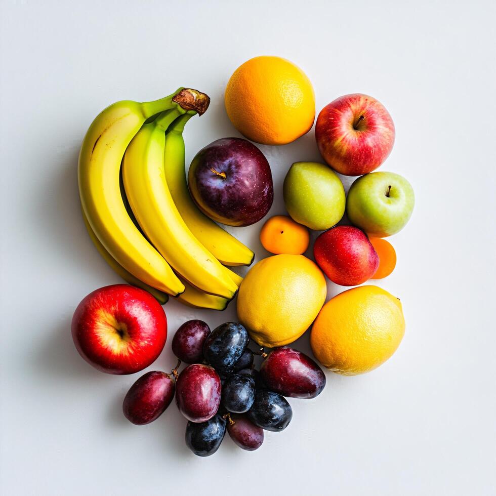A bunch of fruit arranged in a circle photo