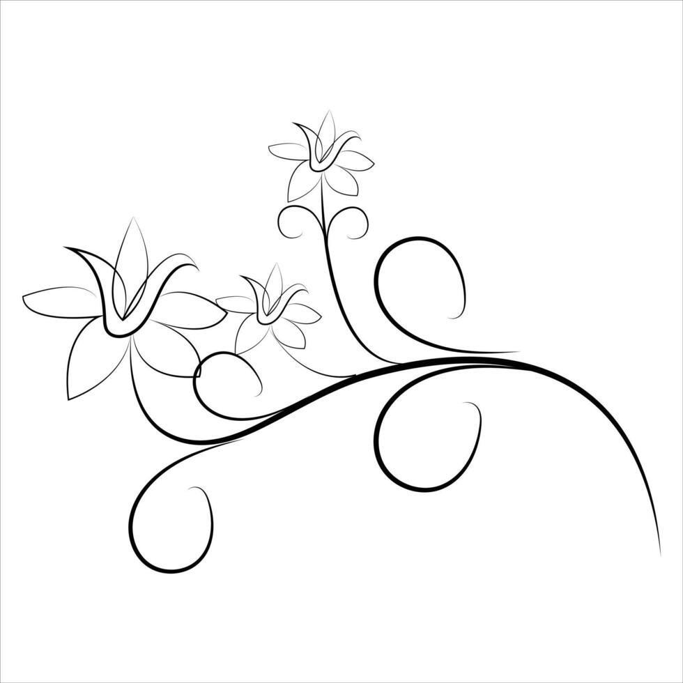 simple flower Illustration on white vector