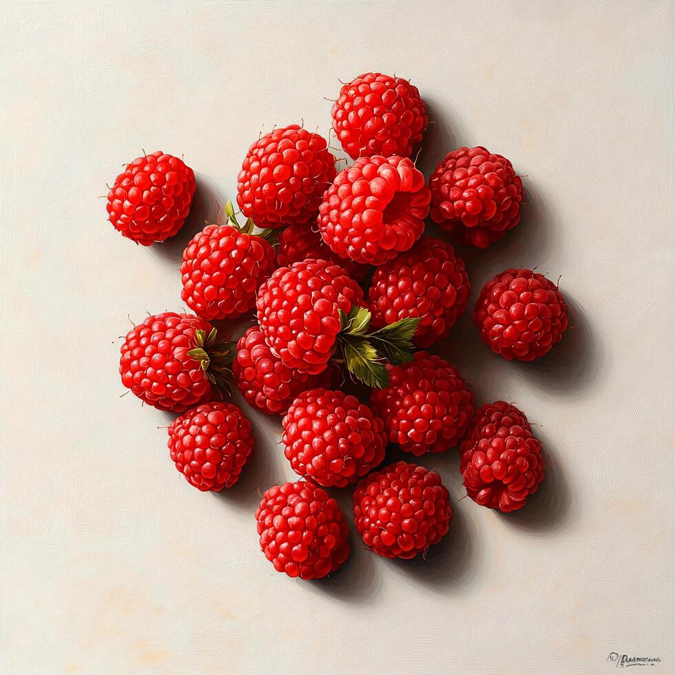 A painting of raspberries photo