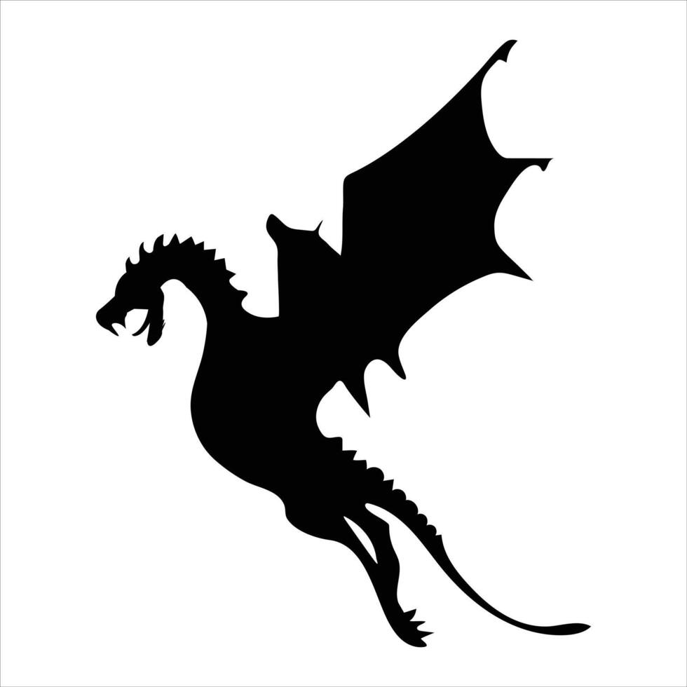 Dragon SILHOUETTE Illustration vector